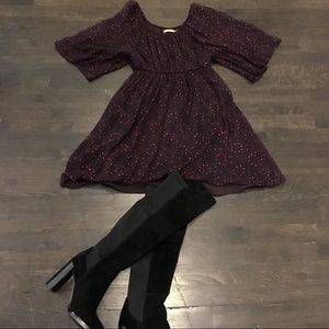 NWOT Alice+Olivia Plum Chiffon Dress XS